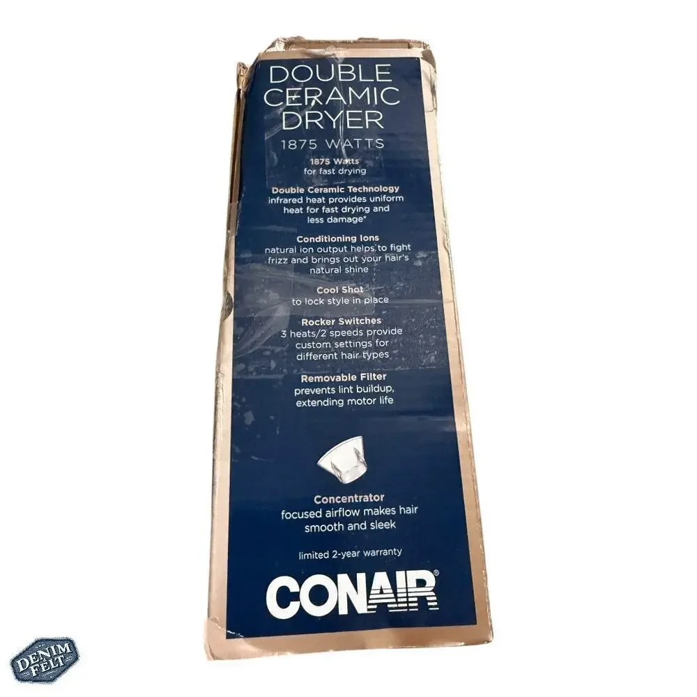 Conair Double Ceramic Technology Hair Dryer, Includes‎ Concentrator | NEW!!